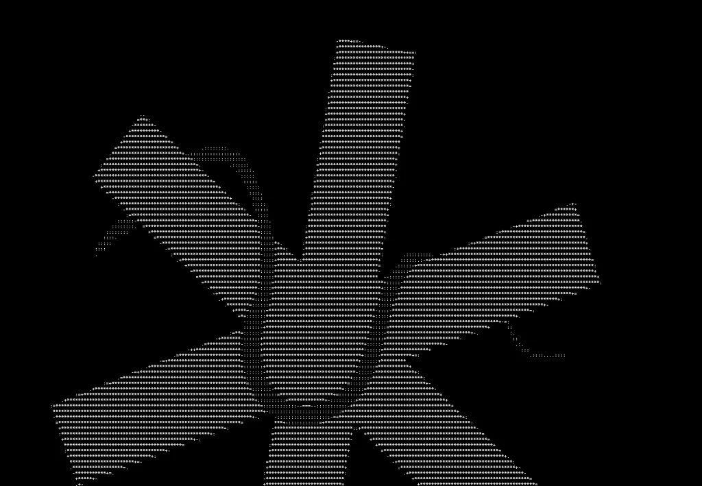 ASCII art of snake crawling on medical cross